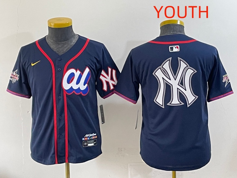 Youth 2025 New York Yankees Blank Drak Blue All star Blank Blue Nike MLB Jersey style 12